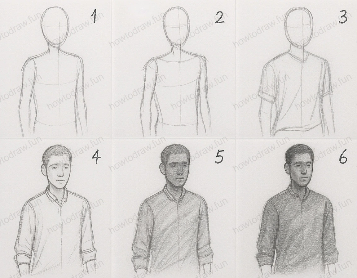 Final realistic portrait with detailed shading and features.