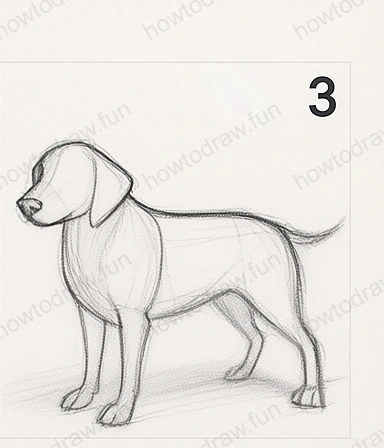 Step 3: Adding facial features, defining body proportions.