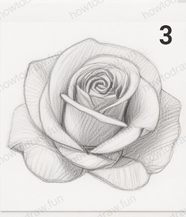 Detailing the petals with texture and light pencil strokes.