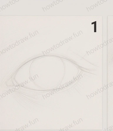 Step 1: Outline the basic shape of an eye with an oval.