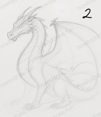 Step 2 refining head features and wing shapes.