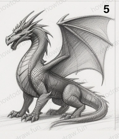 Highlights and further shading enhance the dragon's features.