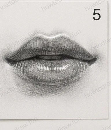 Texture and natural lines added to lips for realism.