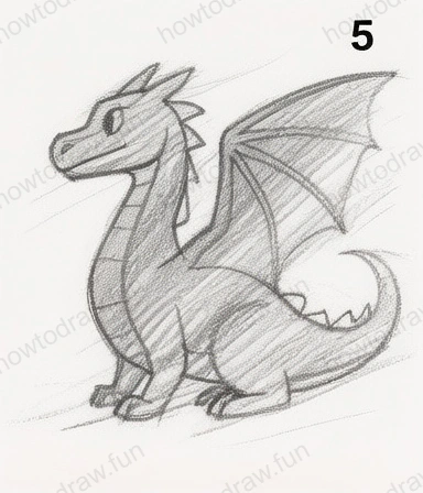 Shading for depth and texture on the dragon.